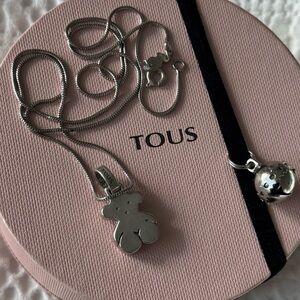 Tous Silver Bear Pendant Necklace